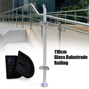 Hochglas Geländer Geländerpfosten 110 cm Verglasung 316 Edelstahl Handlauf - Bild 1 von 69