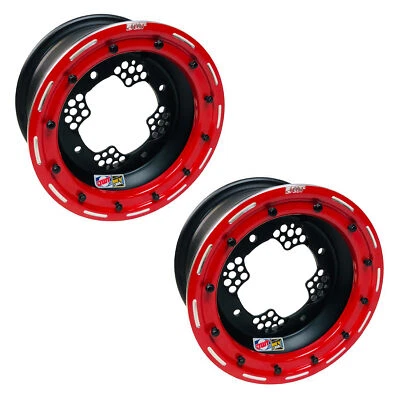 DWT ROK'N LOK Front Red Beadlock Rims Wheels 10" 10x5 3+2 4/144 LTR450 LTZ400 - Image 1 of 3