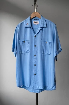 1950’s “King Louie” Rayon Gabardine Bowling Shirt - Image 1 of 4