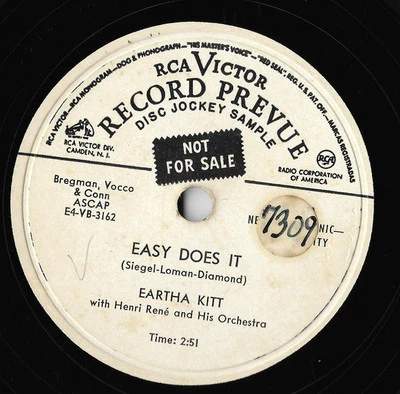 Eartha Kitt - Easy Does It / Mink Shmink (10", Promo) (Very Good (VG)) - 3247031 - Image 1 of 2