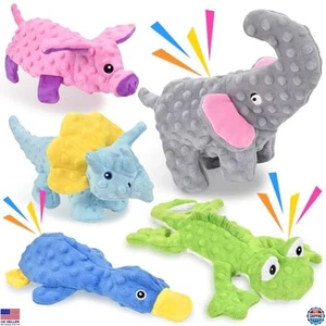 No Stuffing Squeaky Dog Toys for Aggressive Chewers - 5 Pack for All Sizes - Picture 1 of 7