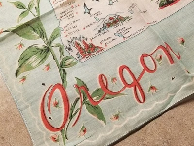 Pañuelo rojo recuerdo mapa de viaje estatal Hankie WYOMING vintage pañuelo pañuelo Foto 1 de 4