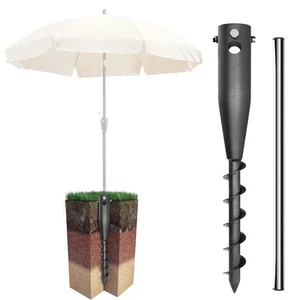 Portable Umbrella BaseHeavy Duty Metal Umbrella Sand Anchor for Black - Picture 1 of 7