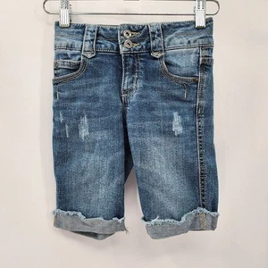 Arizona Jean Company Blue Bermuda Adjustable Shorts Child Slim Size 8 - Picture 1 of 6
