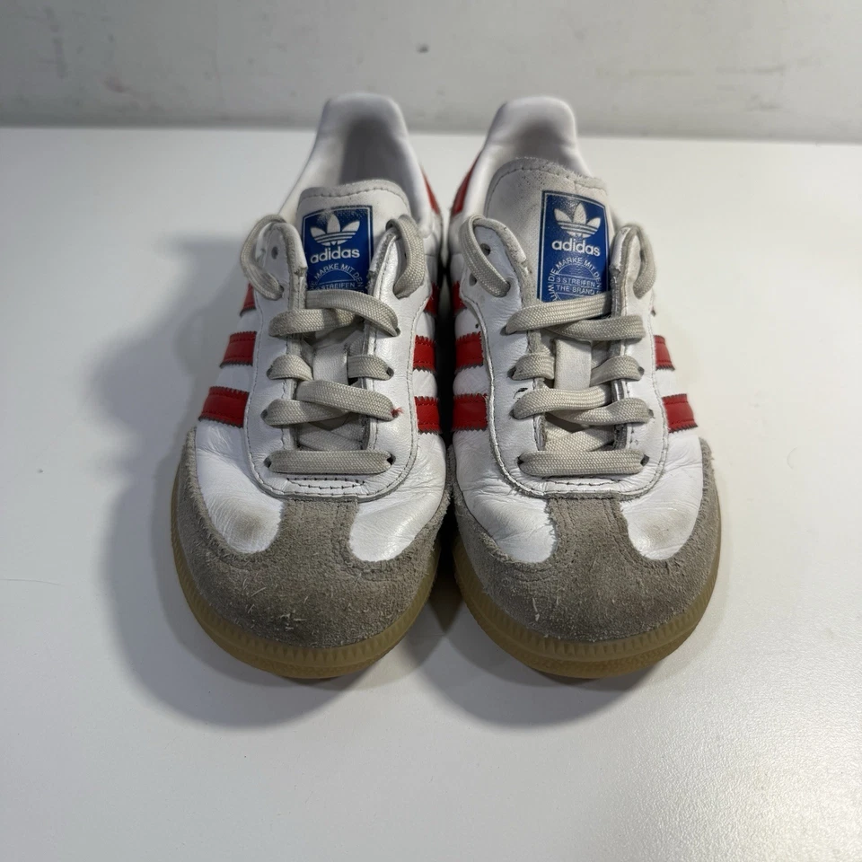 Adidas Samba OG C Blanco Rojo Goma 3 Rayas Niños Pequeños Niñas Unisex Talla 11K Foto 1 de 4