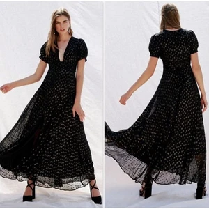Maxi Vestido FREE PEOPLE Negro Wanderer Usado en Excelente Condición Talla 0 - Imagen 1 de 11