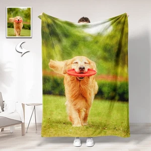 Custom Pet Photo Blankets - Soft Personalized Throw Gifts - Picture 1 of 10