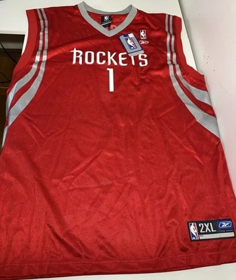 CAMISETA REEBOK HOUSTON ROCKETS TRACY MCGRADY #1 ROJA PLATEADA TALLA 2XL NUEVA/con etiquetas Foto 1 de 3