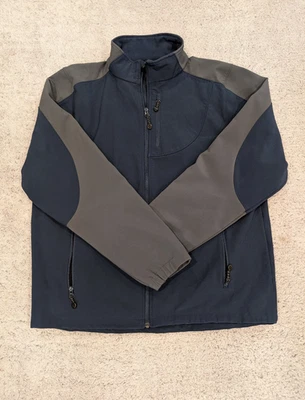 Chaqueta Diamante Negra Para Hombre XL Azul Marino Gris Carcasa Suave Bolsillos Cremallera Completa Vellón Foto 1 de 4