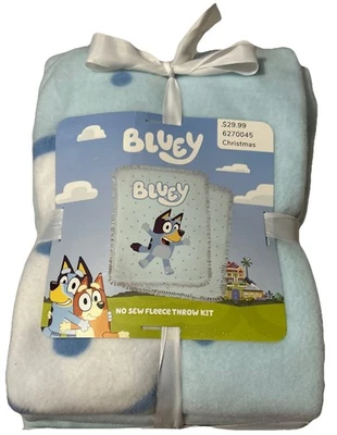 Manta polar de felpa azul blanco estrellas sin coser kit 48" X 60" hágalo usted mismo NUEVO Foto 1 de 4