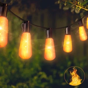 Flickering Flame String Lights - 22Ft 20LED for Outside, Plug-in Garden Decor... - Picture 1 of 7