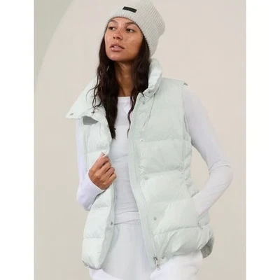 NWT ATHLETA Glacier Green Downtown Full Zip Insulated Puffer Vest Women's Medium - Image 1 of 4