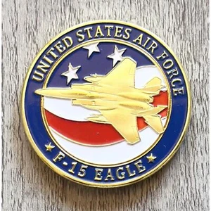 U S AIR FORCE F-15 STRIKE EAGLE Challenge Coin - Picture 1 of 3