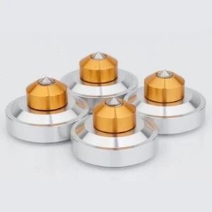 4pcs Speaker Feet Aluminum 44x26mm Hifi Audio Isolation Amplifier Spike Base Pad - Picture 1 of 9