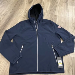 Guess Water Resistant Hooded Softshell Jacket With Lining Men's Size Medium Navy - Picture 1 of 7