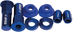 Rim Lock Nuts & Washers, Valve Caps & Seals MX Enduro Front & Rear Apico Blue - Picture 1 of 8
