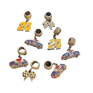 Jeff Gordon NASCAR pendant charm for necklace or bracelet car 24 flag lot of 8 - Picture 1 of 4