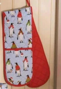 Guante doble horno Samuel Lamont Reino Unido Acogedores Penguins Mitt - Imagen 1 de 1