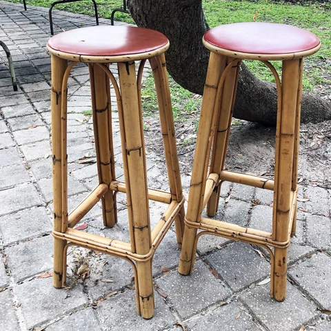 French vintage bar stools pair Cover