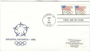 USA Olympic Games Atlanta 1996 FDC ERROR 1966 instead of 1996 under imperforated - Picture 1 of 1