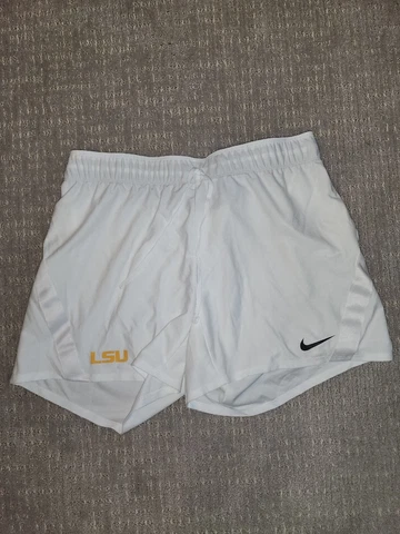 NWT Nike LSU Tigers Sideline Gear Dry Attack Short Women's Medium White CJ1786 Cover