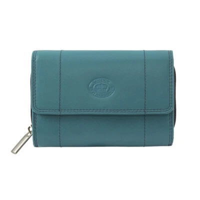 RFID Ocean Real Leather Ladies Purse // Turquoise Blue Aquamarine Ladies Wallet  - Image 1 of 4