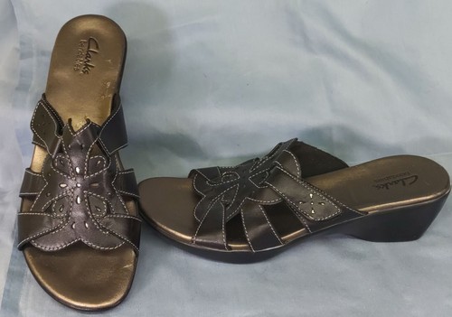 9 M CLARKS SANDALI PIEGHEVOLI NERI ZEPPA ADORABILI ZA5