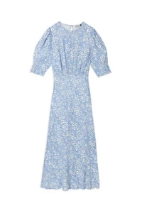 Rixo London Lucile Clover Blue Midi Dress Size M - Picture 1 of 3