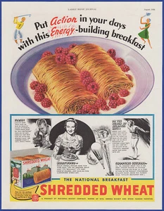 Vintage 1936 SHREDDED WHEAT Cereal Evelyn Venable Mardee Hoff 30's Print Ad - Picture 1 of 1