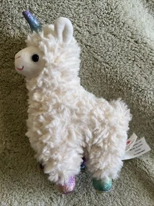 Juguete de peluche GUND Llamacorn crema rosa azulada cuerno brillante pies 7 pulgadas - Imagen 1 de 8