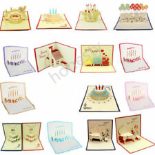 3D Luxury Handmade Pop Up Greeting Card Happy Birthday Blessing Lucky Gift