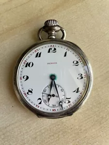 ZENITH Swiss Pocket Watch Antique Open Face Pocket Watch White Dial not working - Picture 1 of 3