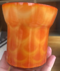 Vase paon en verre orange Elme Glasbruk Scandinave Suède