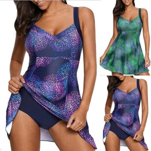 Plus Size Womens Printed Swim Dress Swimwear Swimsuit Summer Swimming Costume♡ - Picture 1 of 10