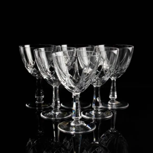 Cristal Cristal Hirschberg Modelo 0607 Vino / Vino Blanco Set de 6 vintage - Imagen 1 de 8
