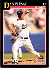 1991 Dan Plesac   Brewers 275 Score Baseball Sports Trading Card 