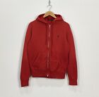 Polo Ralph Lauren Mens Full Zip Hoodie Size S Small Red Fleece Lined Warm Top