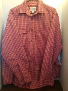 Cabelas Plaid Shirt Mens Large Button Down Red Check Long Sleeve - Picture 1 of 6