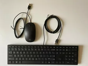 HP Wired USB Keyboard & Wired Optical Mouse, Black, - Picture 1 of 5