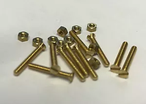 10ba x 1/2" Countersunk brass pack of 10 nuts and bolts - Picture 1 of 1