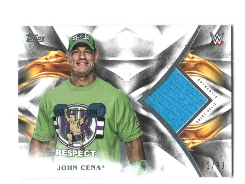 WWE John Cena 2019 Topps Undisputed Authentic Shirt Relic Card SN 92 of 99 - Image 1 of 1