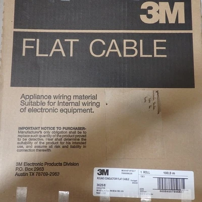 3M 3625/8 100M серый 8 проводник 1 мм плоский ленточный кабель 3625/08 - Изображение 1 из 2