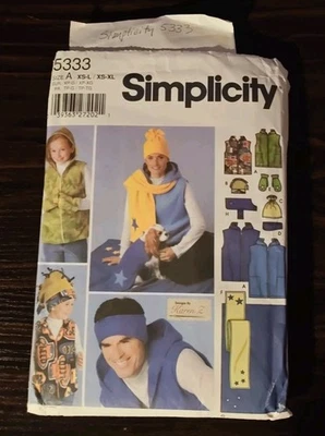 Simplicity #5333 Unisex Child's, Teens', and Adults Fleece Acces. & Dog Coat - Image 1 of 4