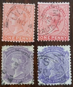 4x 1899-1911 South Australia QV stamps Used See Pics for grading - Picture 1 of 5