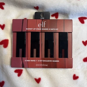 elf glossy lip stain Shades 4 Days Kit BRAND NEW W BOX - Lip Again Lip Gloss Set - Picture 1 of 3