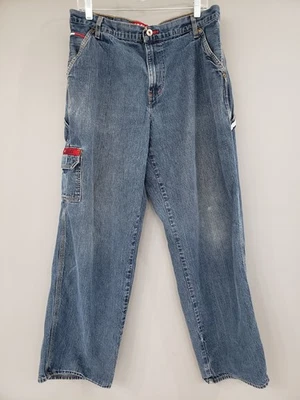 Jeans masculino vintage baggy Tommy Hilfiger 34x32 carpinteiro carga anos 90 skatista Y2K - Imagem 1 de 4