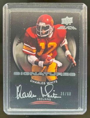 2011 Upper Deck Exquisite Collection Charles White UD Black Auto #36/60 #B-CW - Image 1 of 2