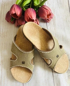 Spenco Kholo Women's Tan Woven Orthotic Slide Logo Sandals Size 8 - Picture 1 of 10