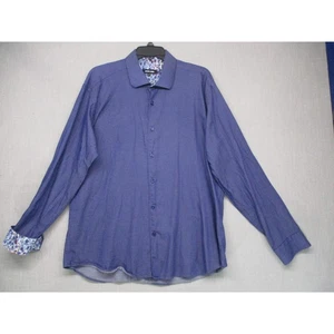Jared Lang Blue Modern Casual Statement Collared ButtonDown Shirt Mens Size 2XL - Picture 1 of 8