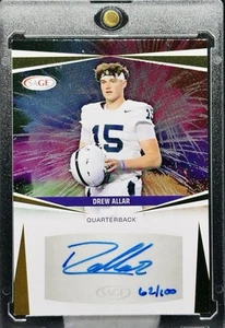 62/100 Drew Allar AUTO 2025 Sage Football High Series RC Penn State #A-DA Lions - Picture 1 of 2